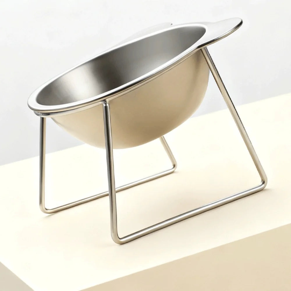 Elevated Pet Bowl – Stainless Steel Angled Dog & Cat Feeder