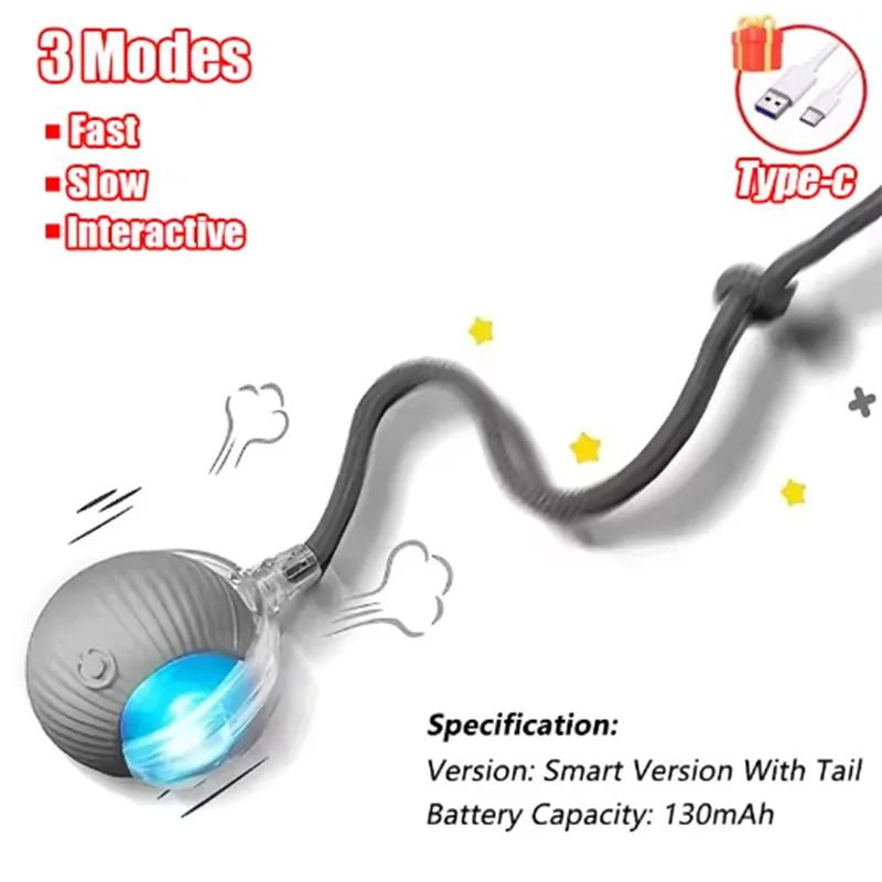 Automatic Cat Ball Toy – Rechargeable Rolling Interactive Toy