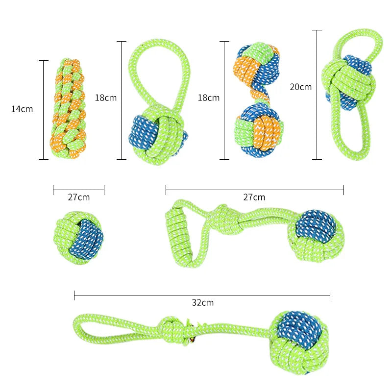 Rope Dog Toy, Cotton Chew & Interactive Dental Cleaning Toy