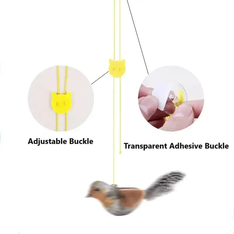 Interactive Bird Cat Toy – Plush Hanging Teaser Toy for Indoor Cats