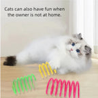 Interactive Cat Spring Toy – Colorful Plastic Jumping Toy