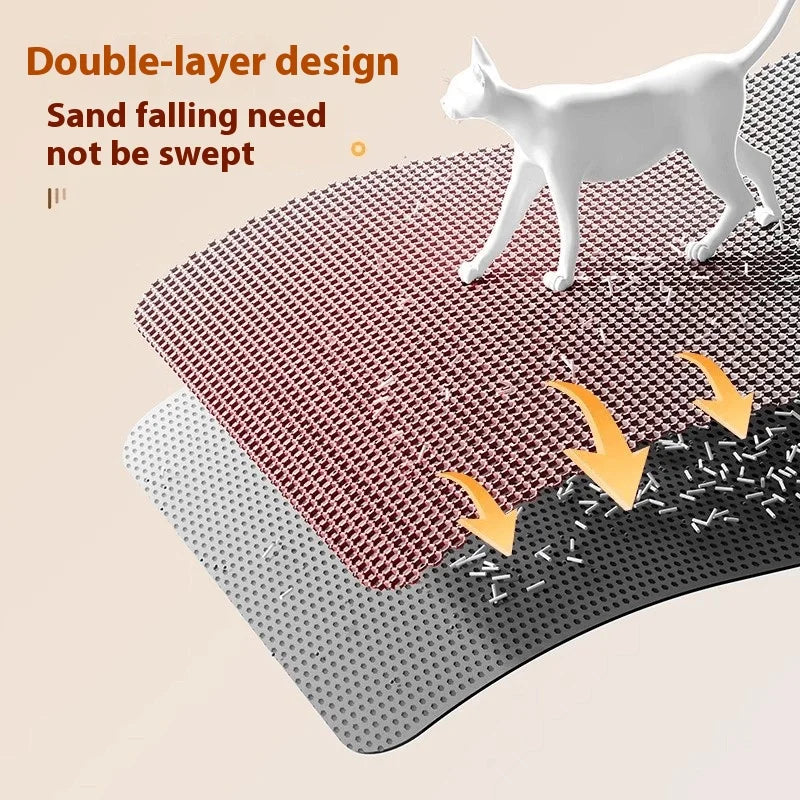 Large Cat Litter Mat – 2-Layer Waterproof Washable Catcher