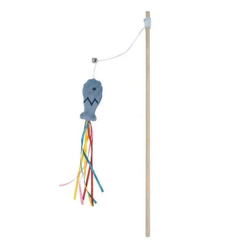 Cat Wand Toy with Bell & Catnip – Interactive Teaser for Indoor Cats
