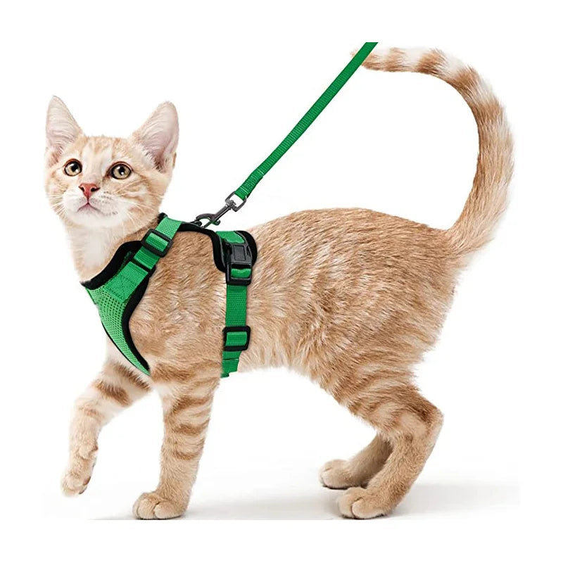 Cat Harness and Leash Set – Adjustable Vest for Walking