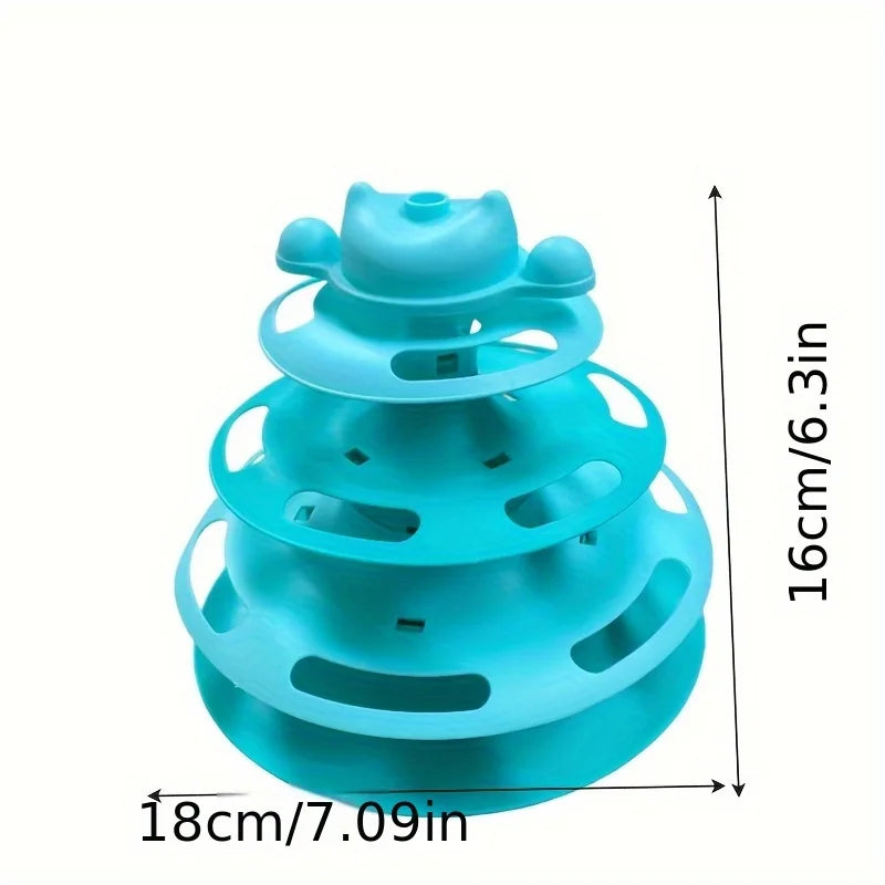 Interactive Cat Toy – Rotating Feather Tower with Ball