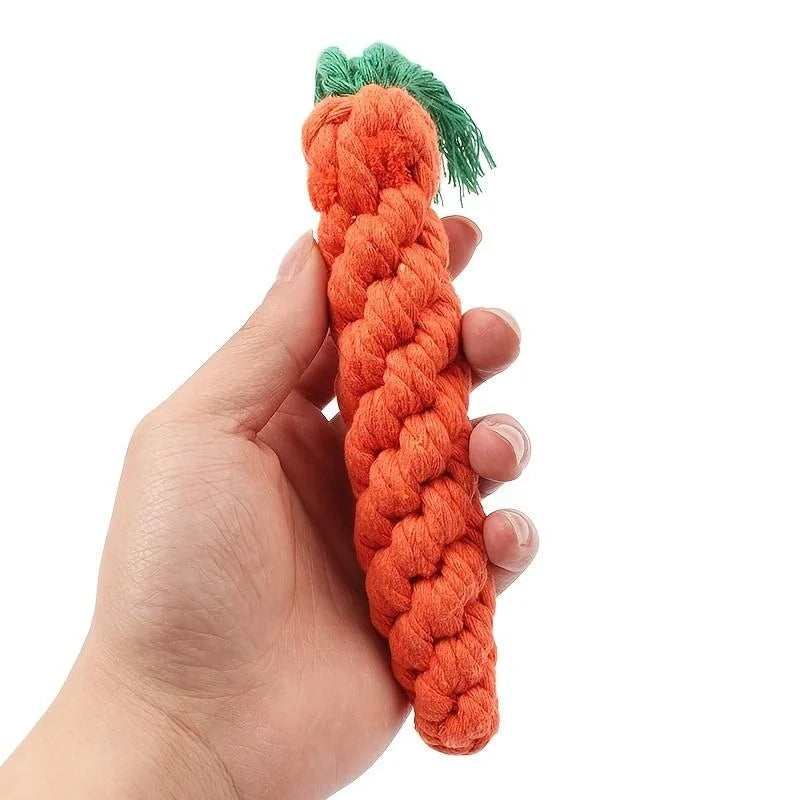 Dog Rope Toy – Carrot Shape Cotton Chew Toy