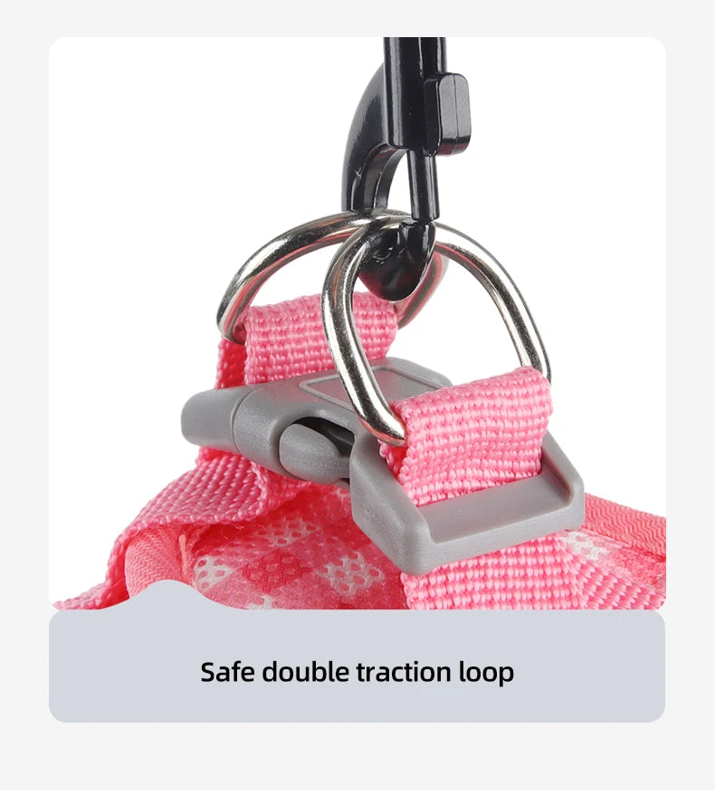 Reflective Cat Harness with Leash – Plaid Breathable Walking Kit