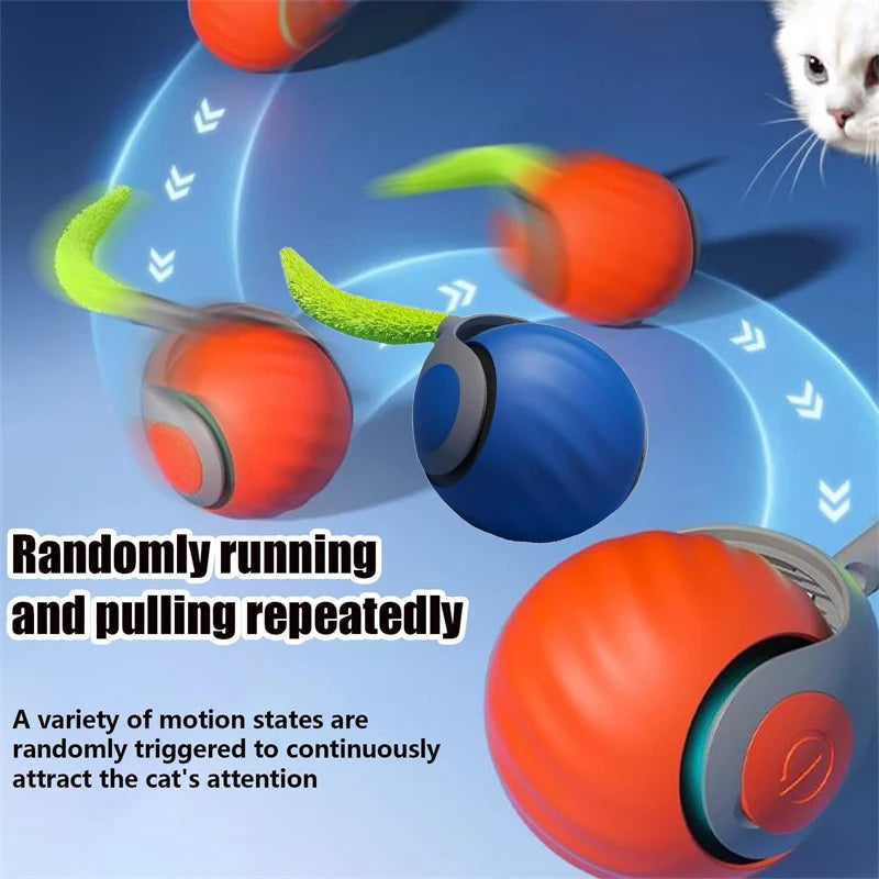 Interactive Cat Ball Toy with Touch Sounds and Catnip Compartment