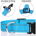 Reflective Dog Collar Adjustable Nylon Safety Collar for Small & Medium Dogs