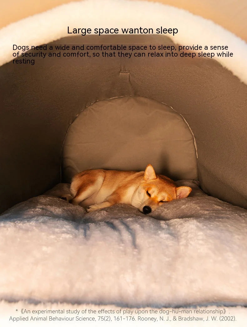 Large Dog House – Warm Washable Covered Bed for Dogs