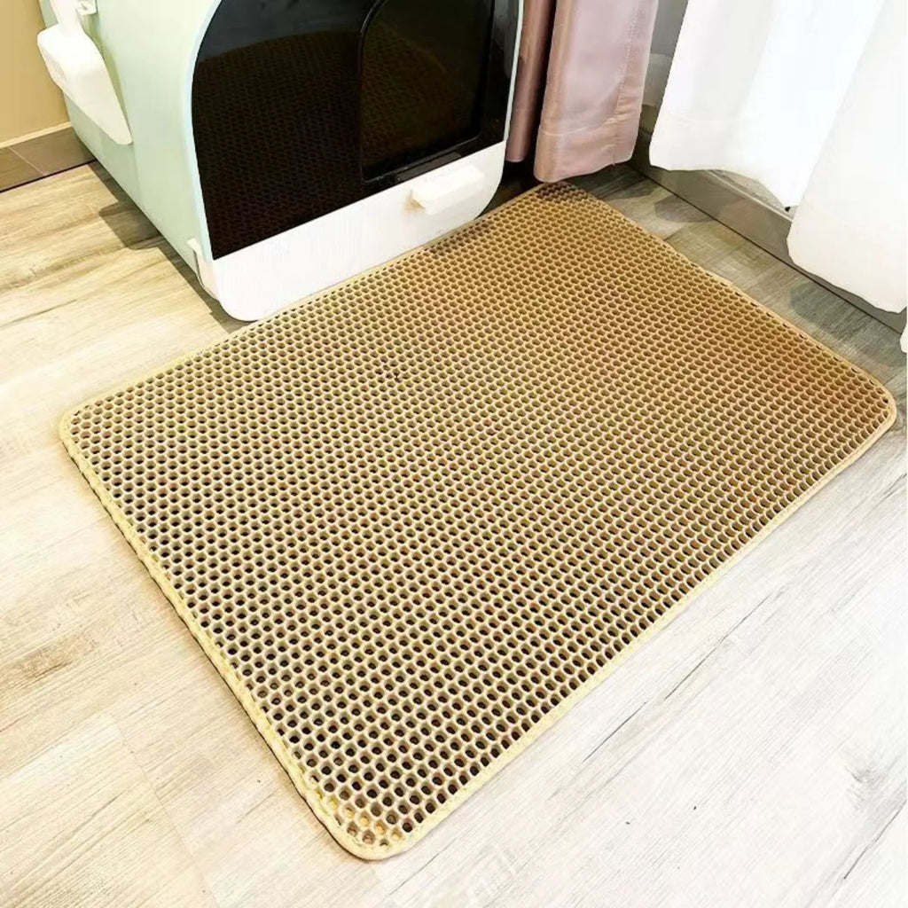 Extra Large Cat Litter Box Mat – Waterproof Washable Honeycomb Design