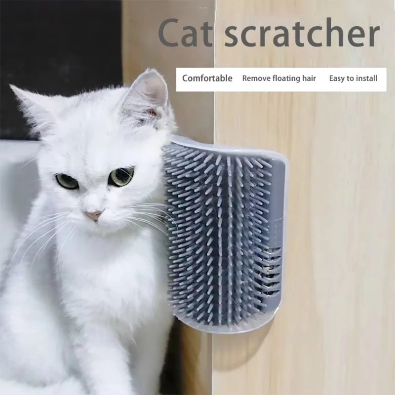 Cat Self Grooming Brush – Corner Massage Scratcher with Catnip