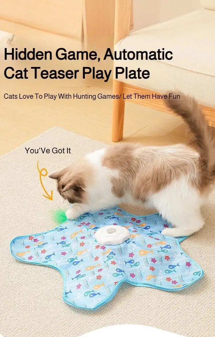 Interactive Cat Hide and Seek Toy – Motion Activated Feather Teaser