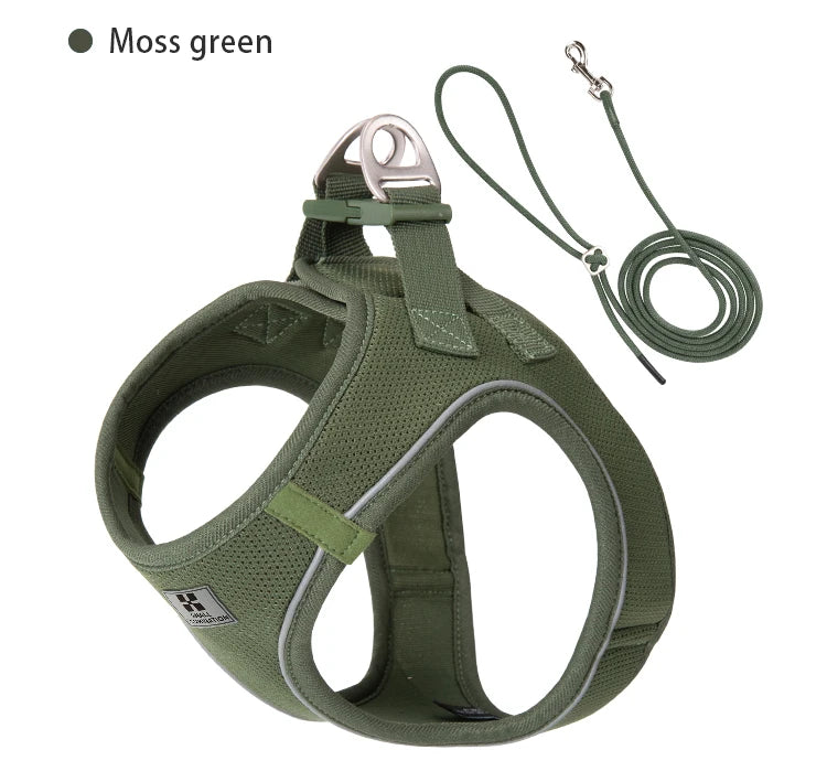 Dog Harness and Leash Set – Adjustable Reflective Puppy Harness