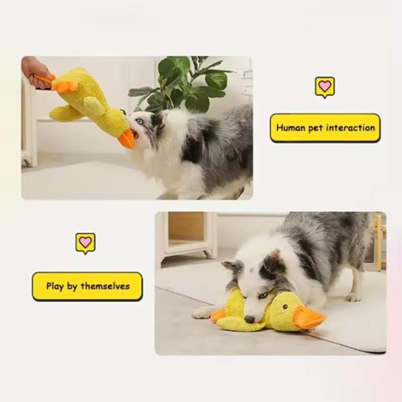 Squeaky Dog Toy Plush Duck Interactive Toy for Dogs