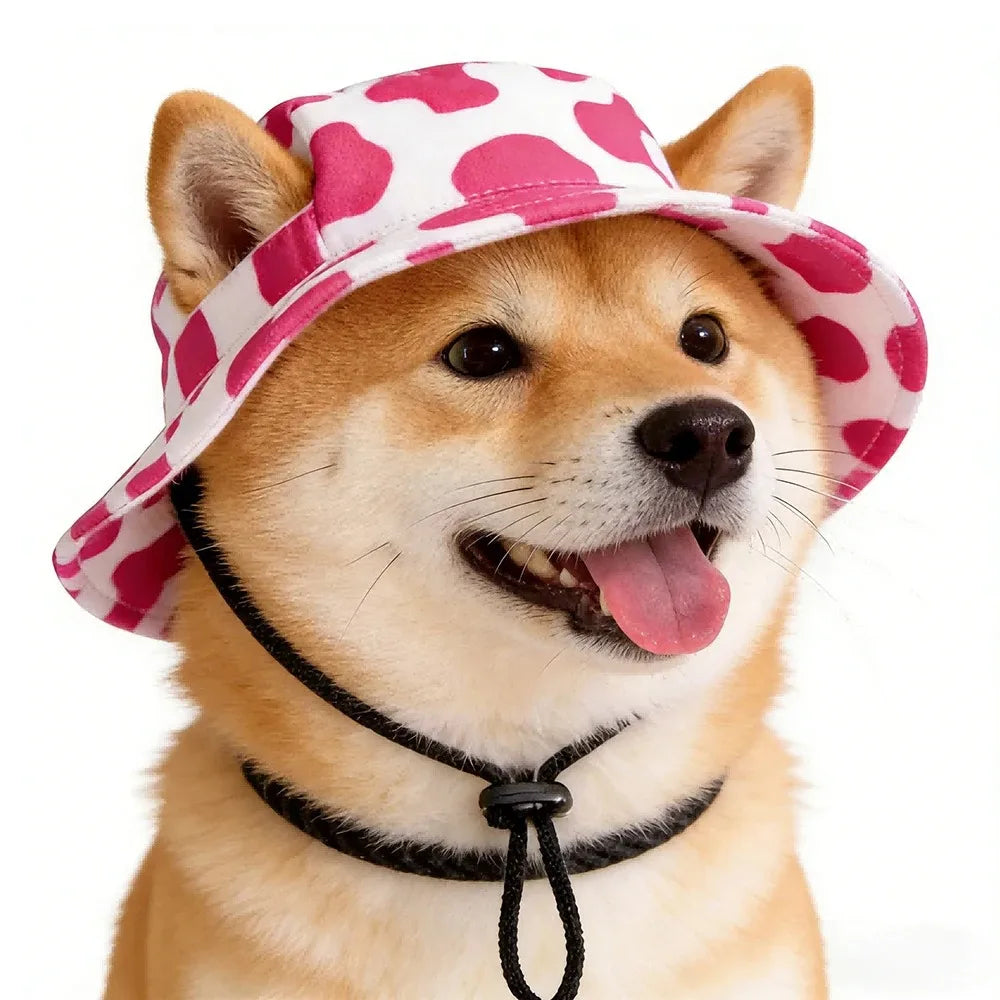 Dog Sun Hat Adjustable Bucket Hat for Summer Outdoor Walks