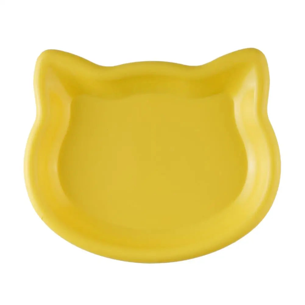 Cat Food Bowl – Shallow Plastic Cat Feeding Dish for Wet & Dry Food