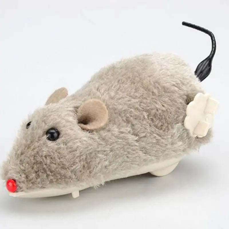 Wind Up Mouse Cat Toy – Lifelike Plush Running Pet Toy