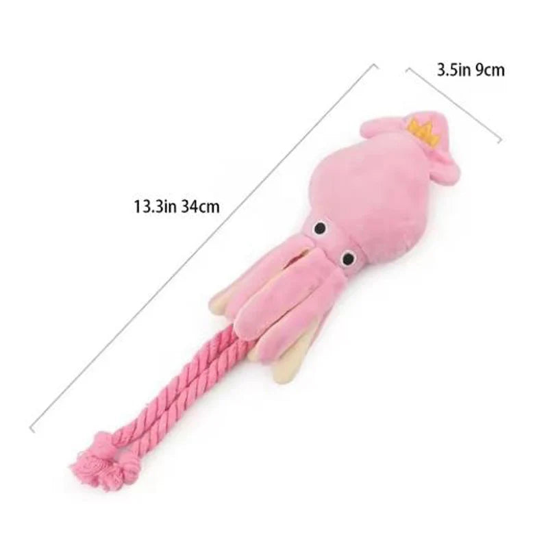 Octopus Dog Toy Interactive Rope Chew Toy for Teeth Cleaning