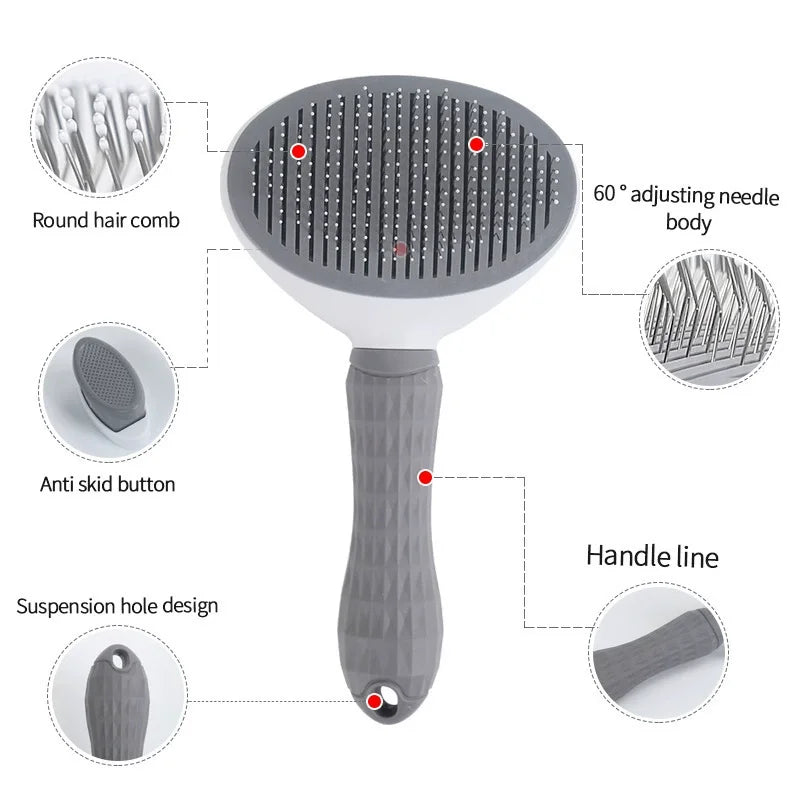 Self Cleaning Slicker Brush – Dog & Cat Grooming Brush