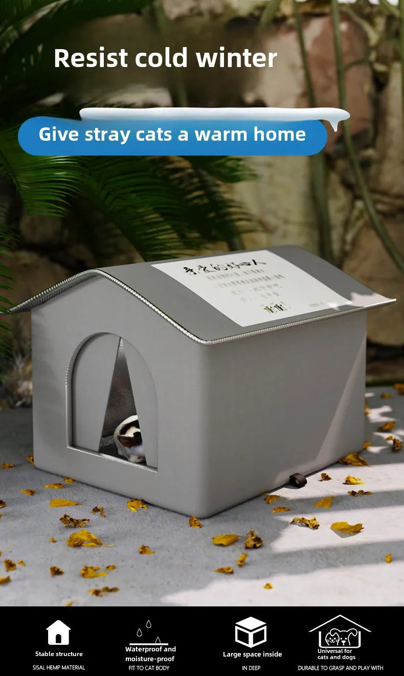 Outdoor Cat House – Waterproof Winter Pet Cave