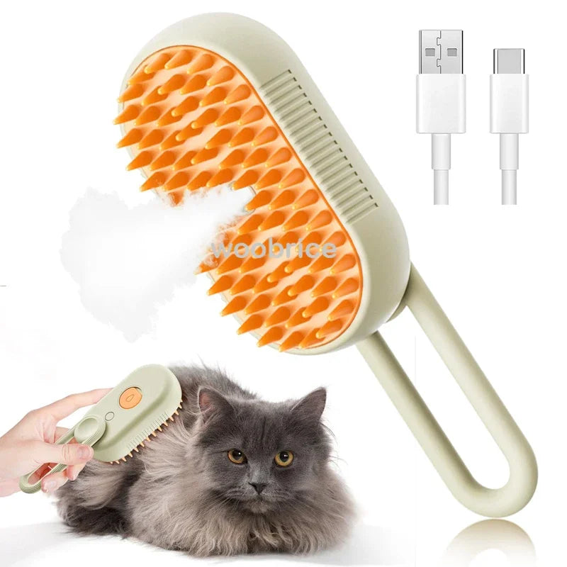 Cat Steam Brush 3-in-1 Pet Grooming Brush for Loose Hair & Tangles