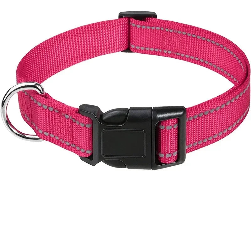 Reflective Dog Collar, Adjustable Nylon Safety Collar for Small Dogs