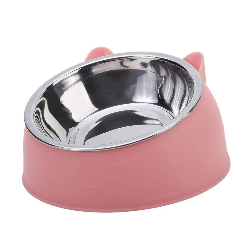 Elevated Cat Bowl – Inclined Stainless Steel Feeding Bowl