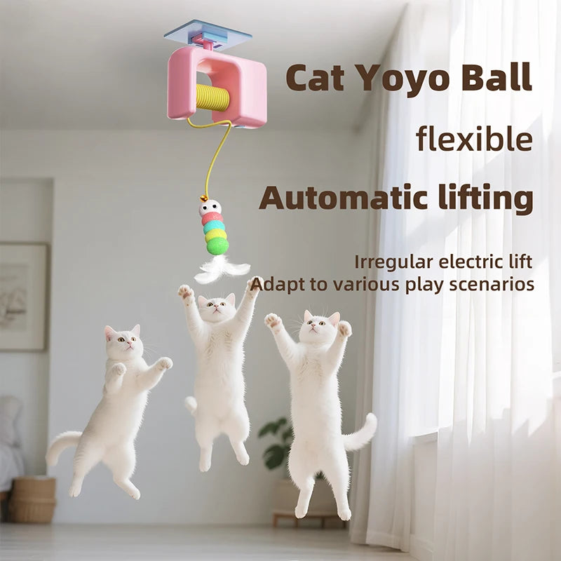 Interactive Hanging Cat Toy – Rechargeable Retractable Feather Toy