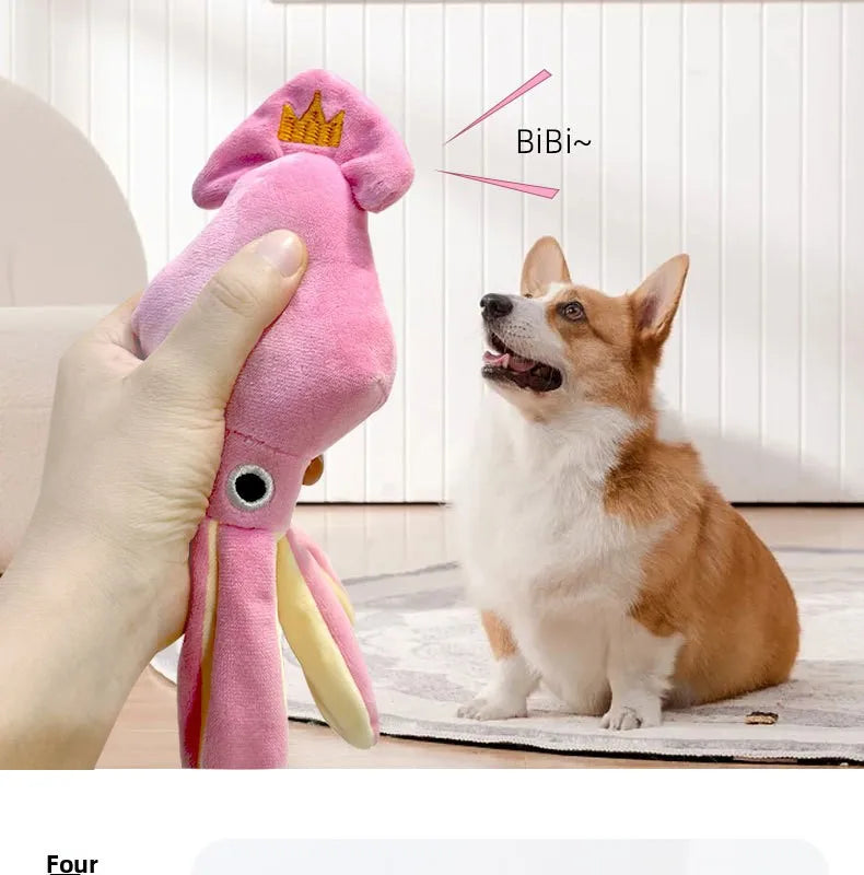 Plush Rope Dog Toy – Squeaky Octopus Tug & Chew Toy