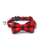 Breakaway Cat Collar with Bell – Plaid Bow Tie Adjustable Collar