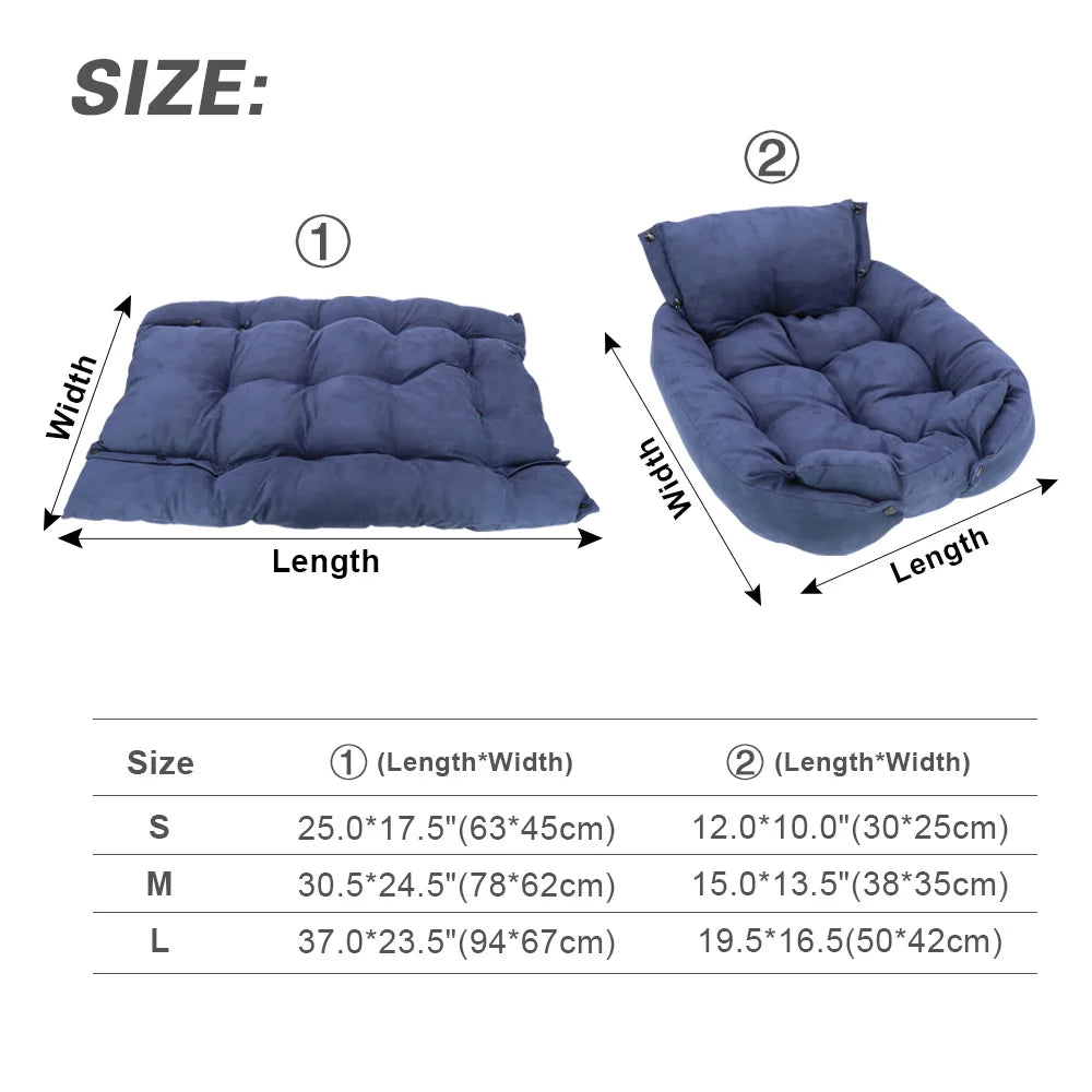 Warm Dog Sofa Bed – Thick Washable Winter Bed for Dogs & Cats