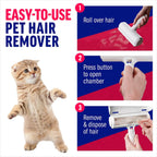 Pet Hair Remover Roller with Self-Cleaning Base for Dogs & Cats