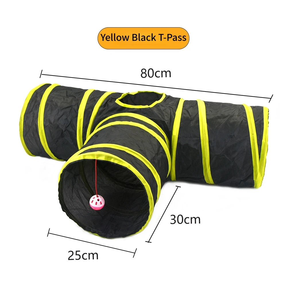 Cat Tunnel Toy – Foldable S-Shape Interactive Tunnel for Indoor Cats
