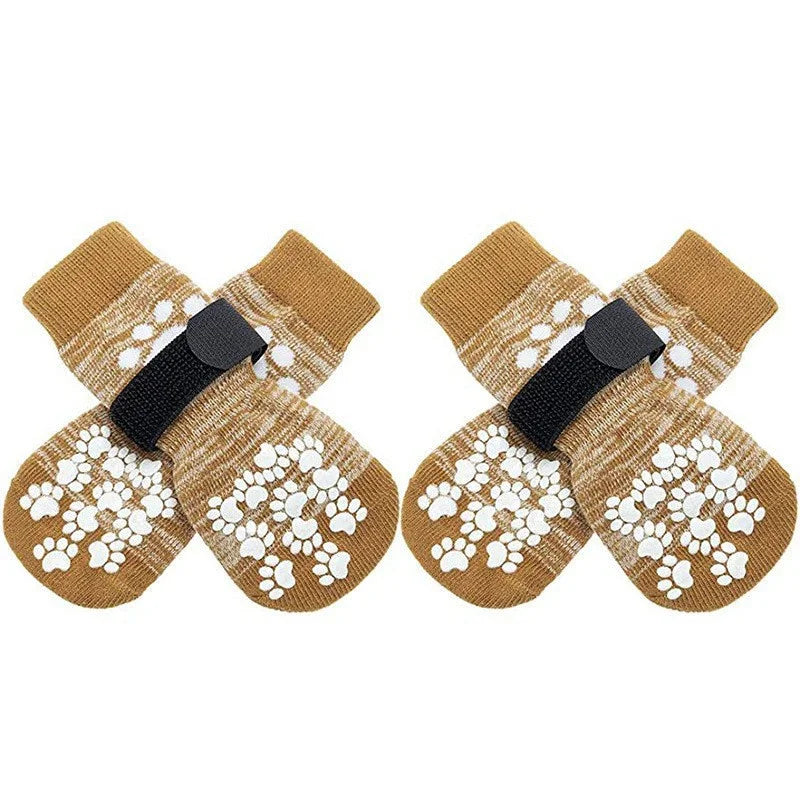 Dog Socks with Straps – Anti Slip Paw Protector for Indoor Floors