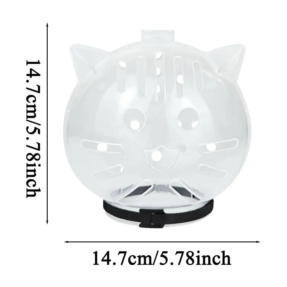 Cat Bubble Muzzle Breathable Sturdy Muzzle Mask Cat Head Cover Space Hood  Protective Helmet Anti-bite Pet Grooming Supplies