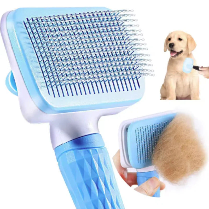 Dog Grooming Brush Self Cleaning Pet Hair Removal Comb