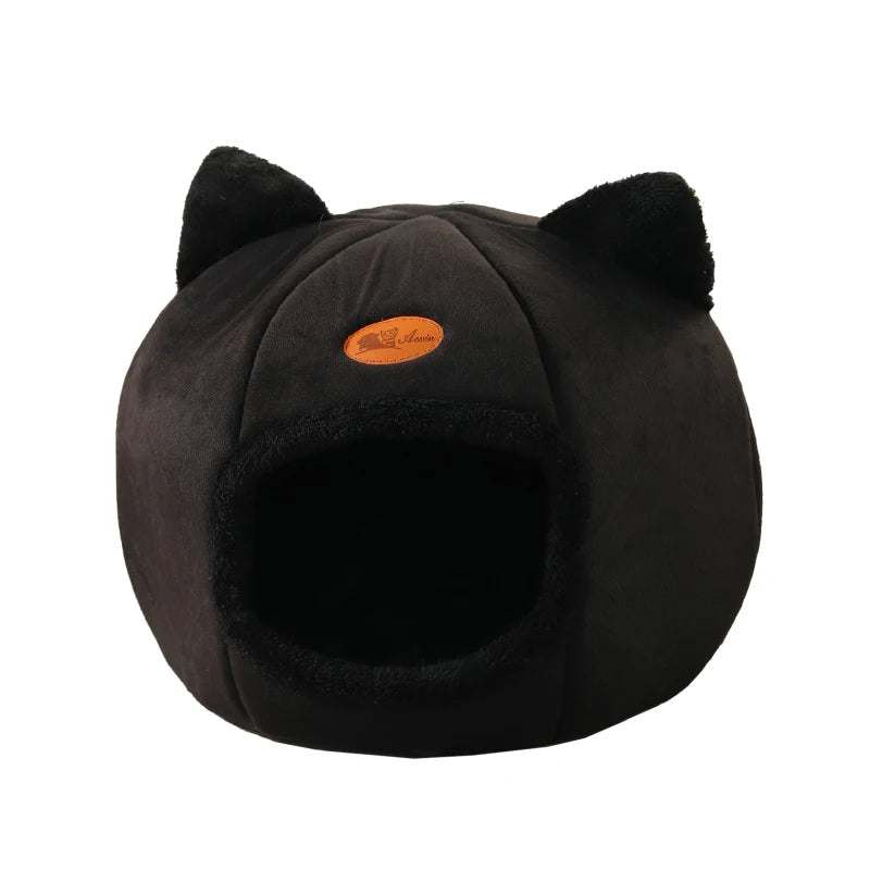 Cat Cave Bed – Cozy Covered Indoor Bed with Cushion
