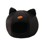 Winter Cat Bed – Cozy Cave House with Removable Cushion