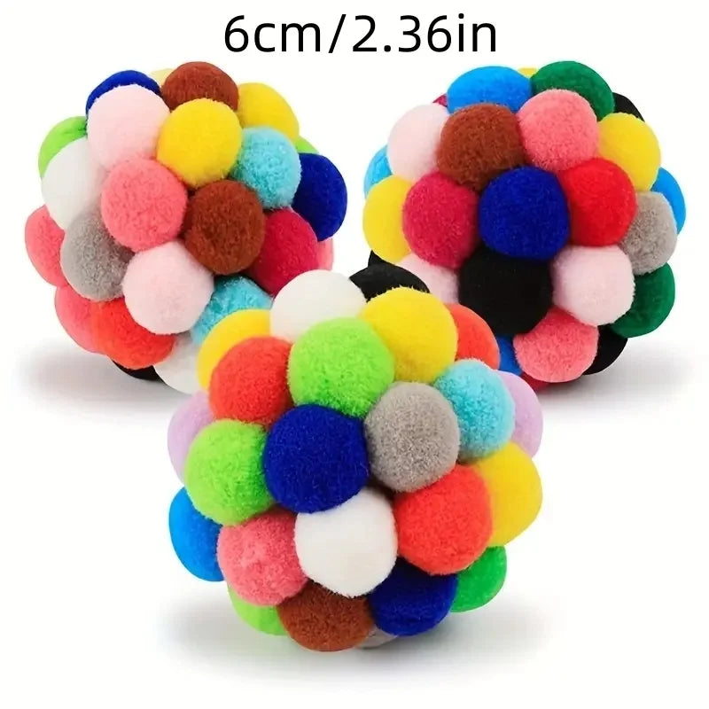 Cat Ball Toy Set – Plush, Woolen & Bell Balls for Cats
