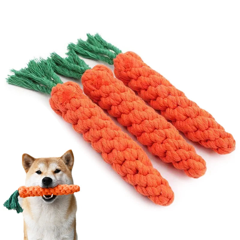 Dog Rope Toy – Carrot Shape Cotton Chew Toy