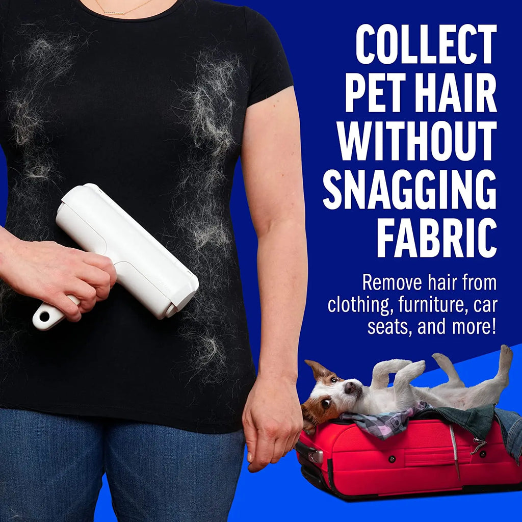 Pet Hair Remover Roller with Self-Cleaning Base for Dogs & Cats