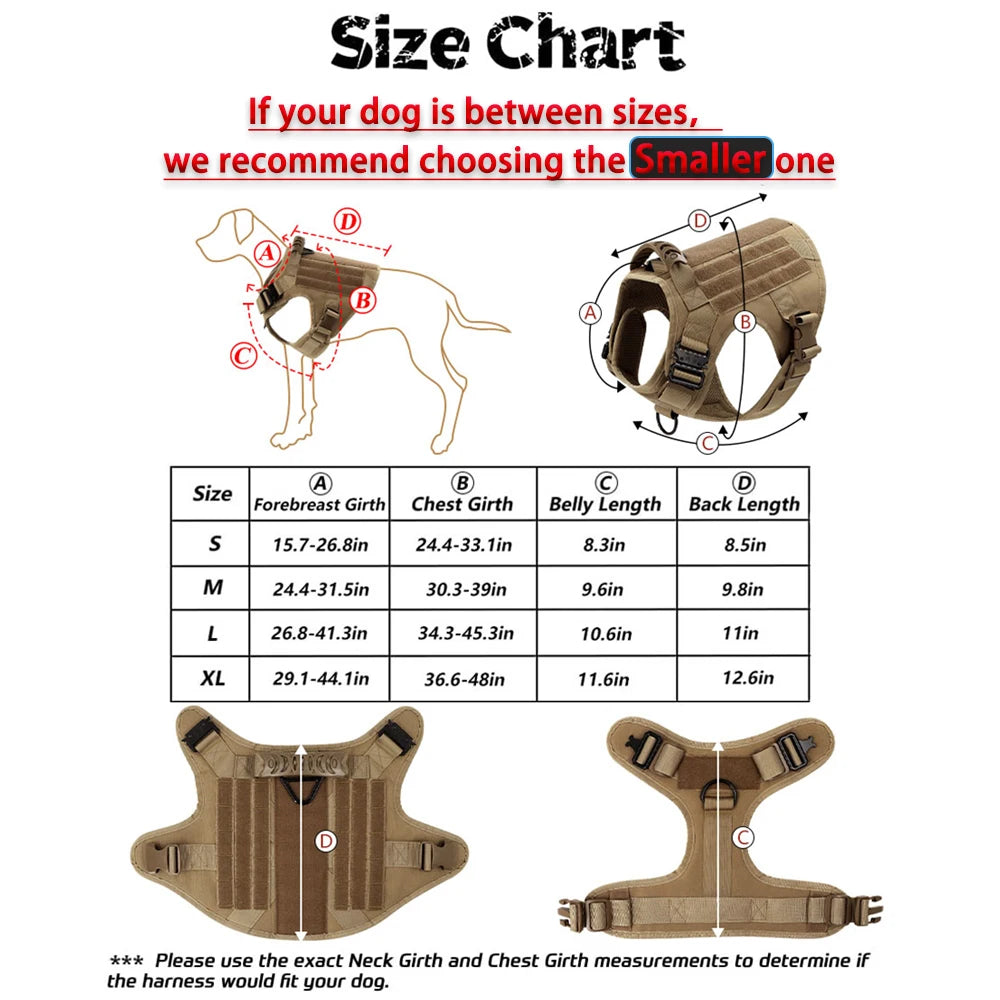 Large Dog Harness and Leash Set, Adjustable Padded Walking Vest