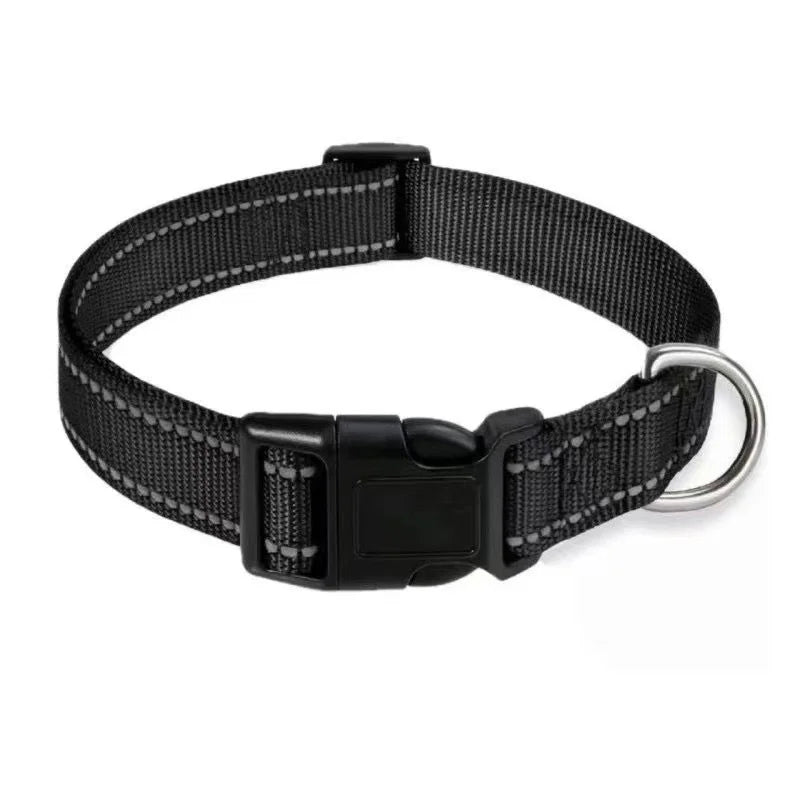 Reflective Dog Collar, Adjustable Nylon Safety Collar for Small & Medium Dogs