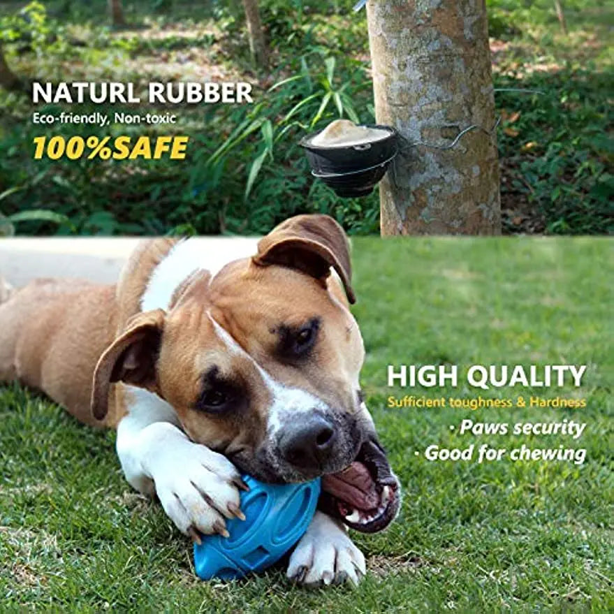 Rubber Dog Chew Ball – Squeaky Toy for Medium & Large Dogs