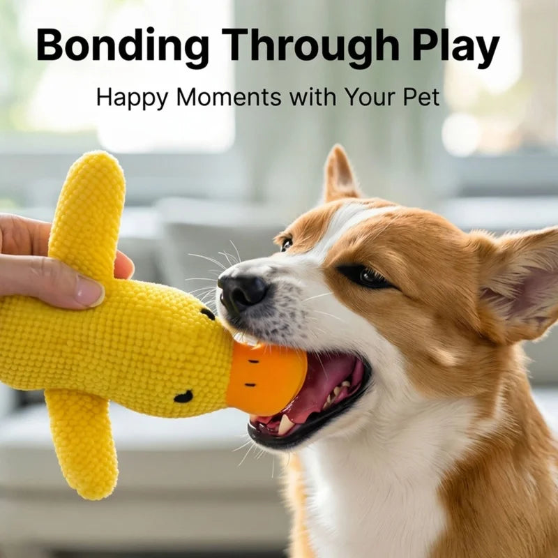Squeaky Duck Dog Toy – Plush Sound Toy for Puppies & Dogs