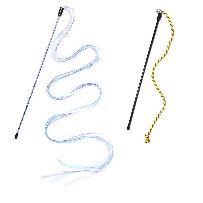 Cat Teaser Wand Long Ribbon Interactive Toy for Kittens