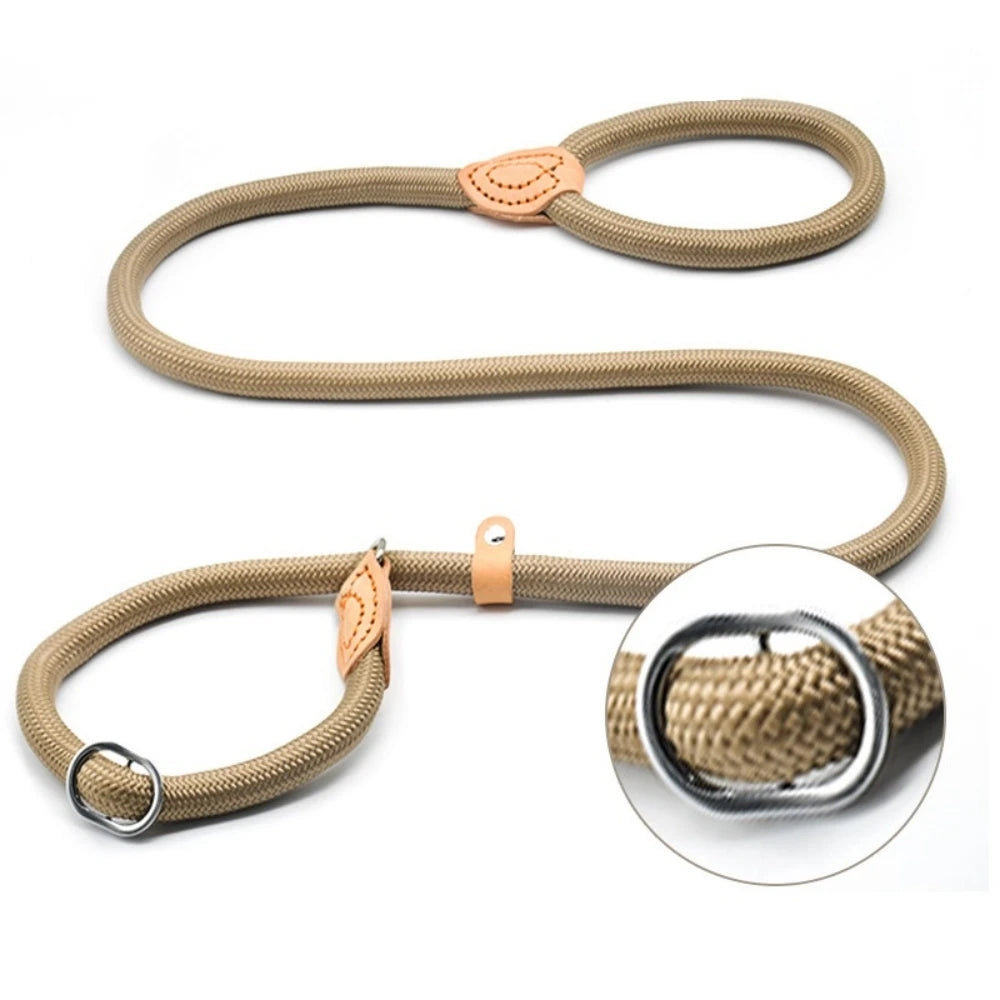 Slip Lead Dog Leash – Adjustable Braided Rope for Large Dogs