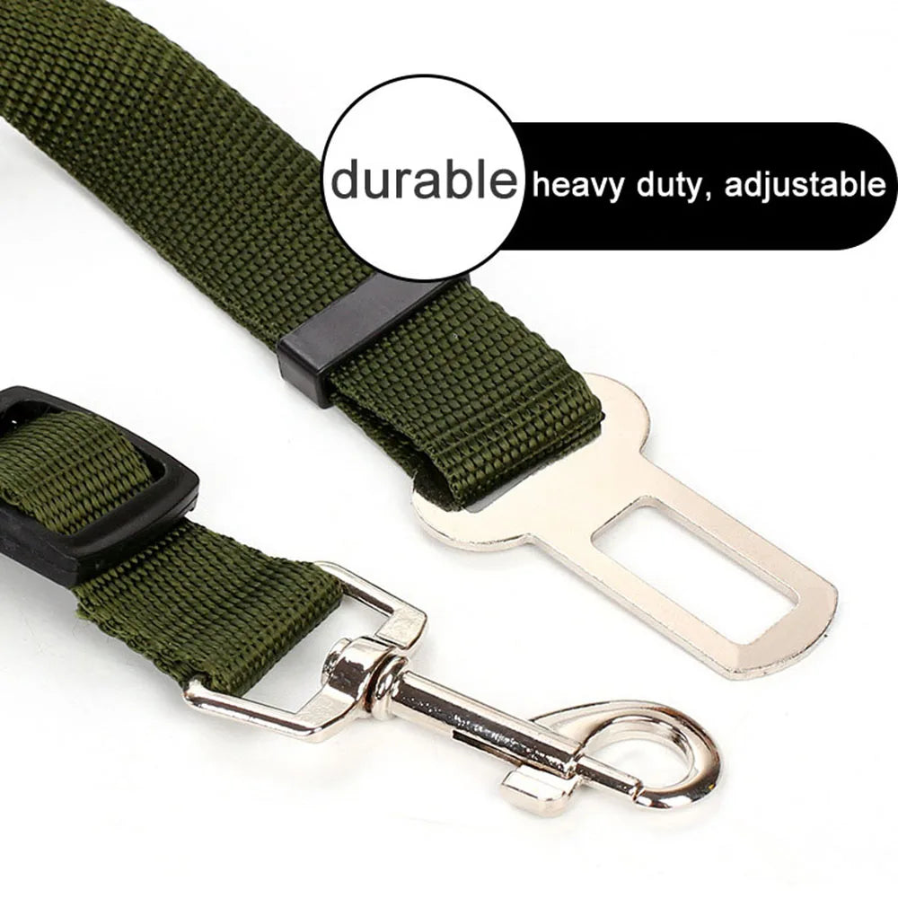Adjustable Dog Car Seat Belt – Nylon Reflective Travel Harness