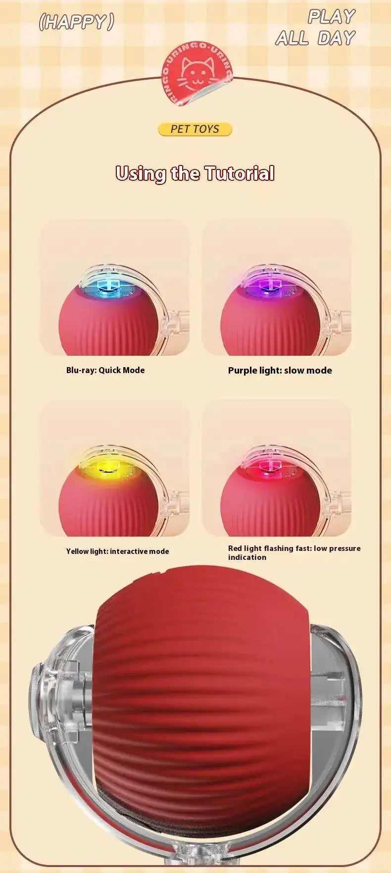 Automatic Dog Ball Toy – Rechargeable Interactive Rolling Ball